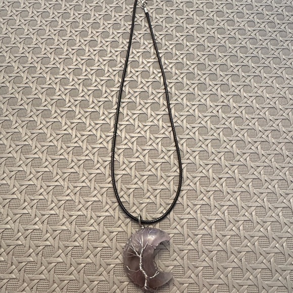 Elegant Amethyst Moon Pendant Necklace - Picture 1 of 2